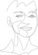 © OneyWhyStudio - Face line art drawing illustration on transparent background.