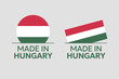 made in Hungary labels set, product icons of Hungary