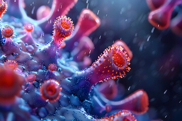 Canvas Print - Exploring the Intricate Relationship Between Ectoparasites and Their Hosts in an 3D Rendered Environment