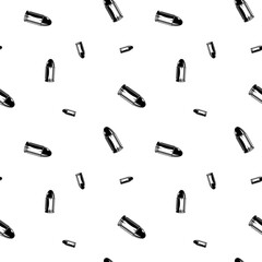 Wall Mural - black and white seamless pattern with bullet ammo.