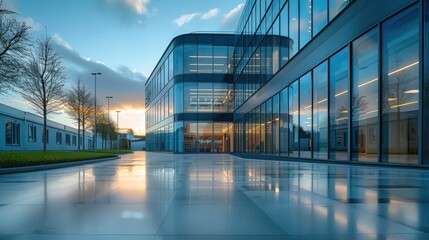 Poster - Original and unique style of office building. Generative AI.