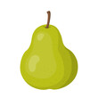 Fresh fruit green pear cartoon vector isolated illustration