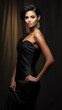 Woman in Black Dress Posing for Picture