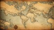 © Joesunt - Grunge textured world map in vintage style with aged paper and antique feel