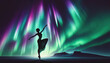 Dancer Silhouette with Northern Lights