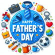 Happy Father's Day cartoon image isolated on white.