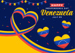 Happy Venezuela Independence Day Vector Illustration on 5 July with Flags, Balloon and Confetti in Memorial Holiday Flat Cartoon Background