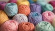 ball of yarn, rainbow, pastel, sparkle, warmth