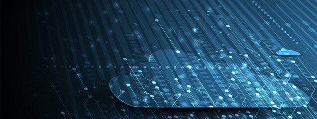 Modern cloud technology. Integrated digital web concept background