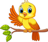 Fototapeta  - Cute bird on a tree branch 