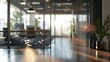 Blurred interior of a modern office