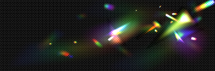 Wall Mural - diamond flare overlay effect on dark transparent background. realistic vector illustration of prism 
