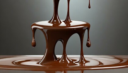 Wall Mural - Indulgent Visuals: Realistic 3DCG Rendering of Dripping Chocolate