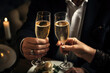 © Julia Jones - Elegant Toast with Champagne Glasses at a Candlelit Celebration