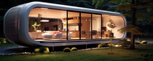 Futuristic Mobile House Green Nature