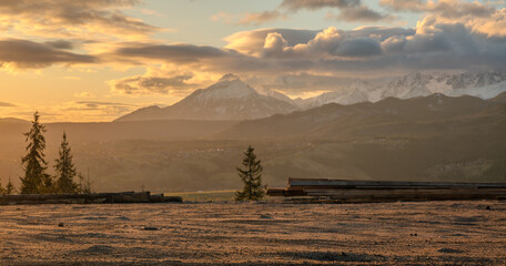 Wall Mural - Mountain car park with shallow depth of field.Image for CGI Backplates.