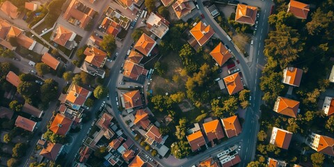 Wall Mural - aerial view to city