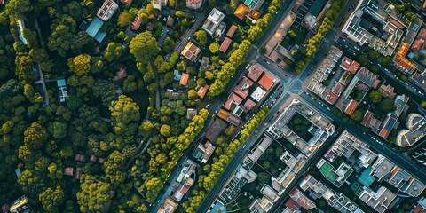 Poster - aerial view to city