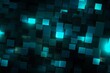 Abstract background with blue squares in the dark,   rendering