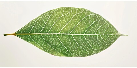 Poster - Leaf Macro: A close-up photo of a single, perfectly symmetrical leaf