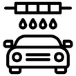 car washing icon, simple vector design