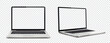 Laptop computer with transparent screen on transparent background