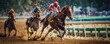 Dynamic capture of horse racing action with jockeys striving to win in a high-stakes competition