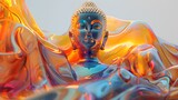 Fototapeta  - face of buddha, abstract colorful background