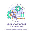 © bsd studio - Lack of advanced capabilities multi color concept icon. Production processes optimization. Round shape line illustration. Abstract idea. Graphic design. Easy to use in infographic, article