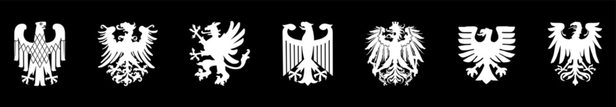 coat of arms of germany black wild eagle vector silhouette illustration bundesadler isolated. herald