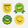Durian fruit with cut in half. Durian logo. Durian label sticker vector design.