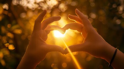 Poster - A Heart Shaped Hand Silhouette