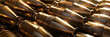close up of metal bullets, Bullet ammunition shiny war background.
