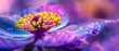 Flower in vibrant color macro closeup. Generative ai design concept.