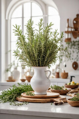 Sticker - Fresh rosemary on kitchen countertop.