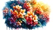 Watercolor Painting of Carolina Jessamine Flowers