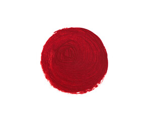 Wall Mural - Red Ink Paint Brush Circle Isolated On White Background.