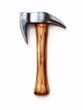 3D illustration of a realistic hammer symbol on a white background, a useful instrument for carpenters and constructors, featuring wooden grips