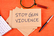 STOP GUN VIOLENCE text It's written on a postal envelope