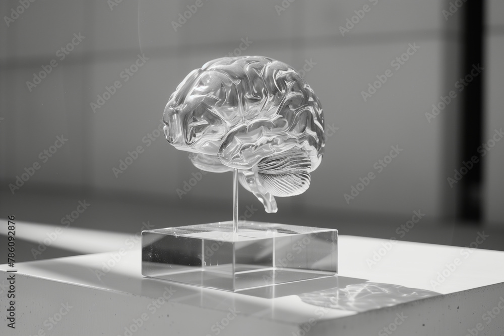Translucent Brain Model Stock-Illustration „Minimalist image of a transparent brain model ...