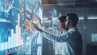 © YURIMA - Sharing an interactive glass transparent screen in an office environment strengthens team collaboration and promotes success in the implementation of business projects in a collaborative way