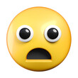 Frowning Face with Open Mouth emoji, a face with an open frown, emoticon 3d rendering