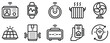 domotics icon line style set collection