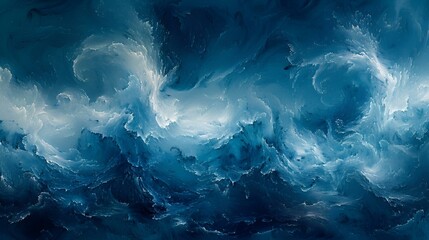 Wall Mural - AI generated illustration of blue and white water swirling on the surface