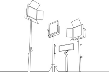 Wall Mural - continuous one line drawing lighting set up. photo studio light drawn by single line. vector illustr