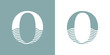 Logo Nautical. Letra inicial O con olas de mar