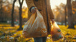 © kegfire - Volunteer Collecting Garbage in Autumn Park at Sunset