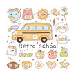 Draw happy retro school element For Teachers day Back to school Printable shirt