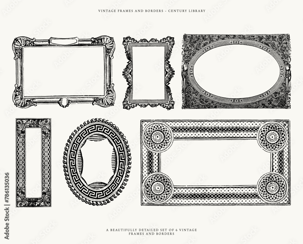Vintage Borders and Frame Clip Art - Victorian Decorative Design Assets ...