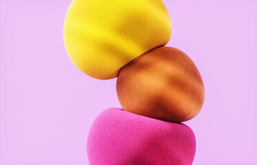Poster - Abstract beauty fashion geometric sphere with natural summer light background. 3d rendering.